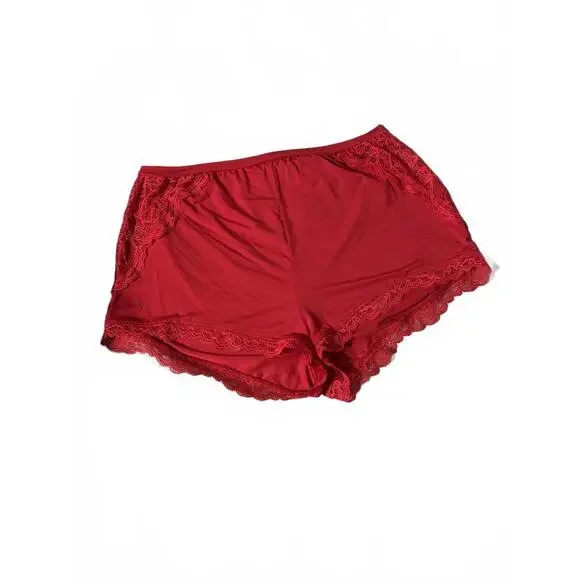 Victorias Secret Red Lace Trim Sleep Shorts Small - Picture 2 of 5